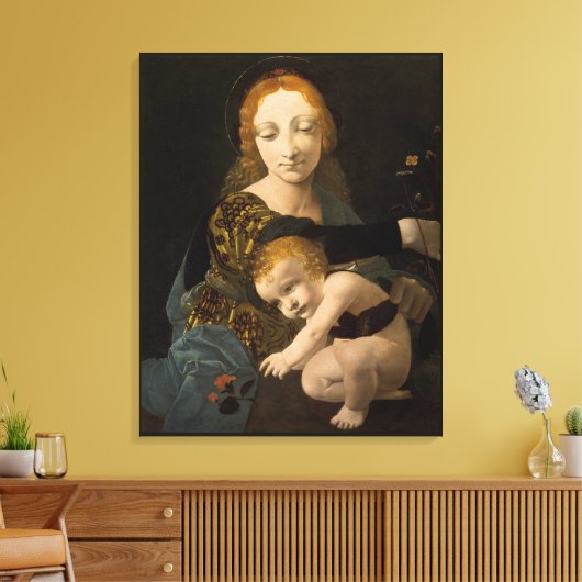Bolmensenhandelio Madonna van het Roos CC0334 XL Canvas Afdruk (Insitu (Woonkamer))