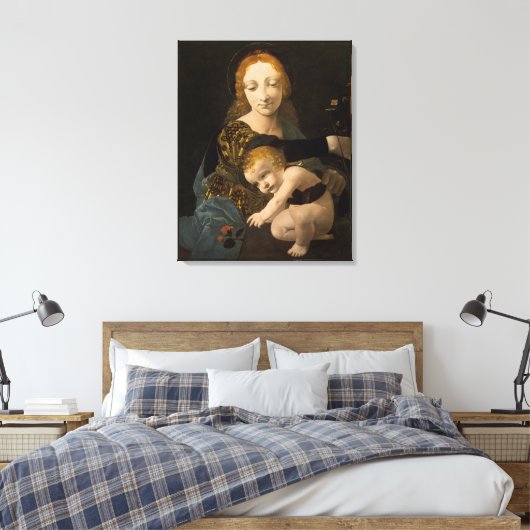 Bolmensenhandelio Madonna van het Roos CC0334 XL Canvas Afdruk (Insitu (Slaapkamer))