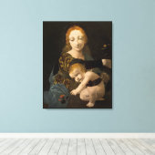 Bolmensenhandelio Madonna van het Roos CC0334 XL Canvas Afdruk (Insitu (Houten vloer))