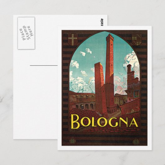Bologna Bononia Italy Vintage Travel Briefkaart (Voorkant / Achterkant)