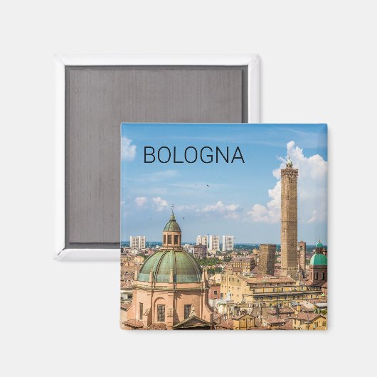 Bologna Emilia-Romagna Italië Panorama Souvenir Magneet (Voorkant / Achterkant)