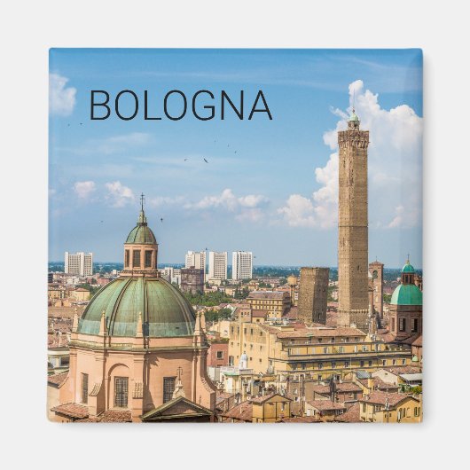 Bologna Emilia-Romagna Italië Panorama Souvenir Magneet (Voorkant)