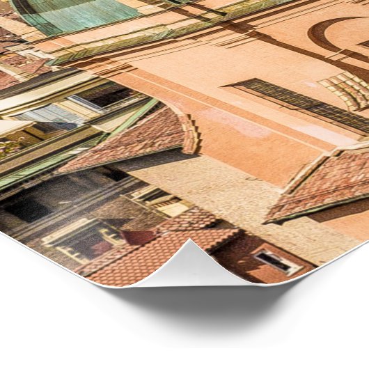 Bologna Emilia-Romagna Italië Panorama Souvenir Perfect Poster (Hoek)