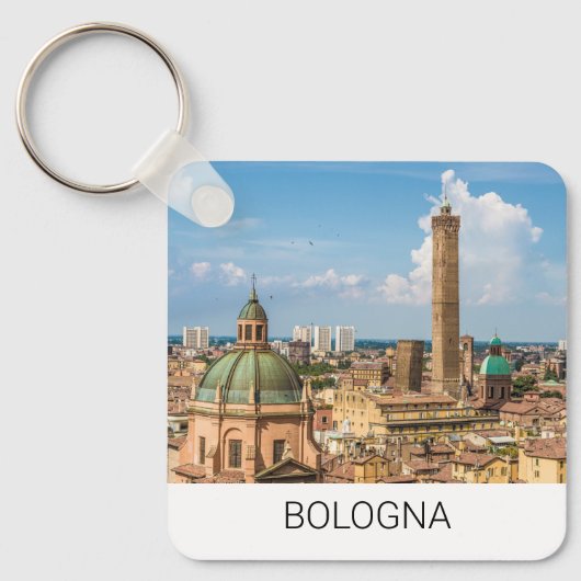 Bologna Emilia-Romagna Italië Panorama Souvenir Sleutelhanger (Voorkant)