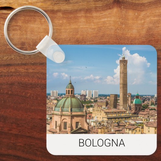 Bologna Emilia-Romagna Italië Panorama Souvenir Sleutelhanger (Voorkant)