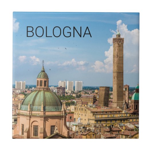 Bologna Emilia-Romagna Italië Panorama Souvenir Tegeltje (Voorkant)
