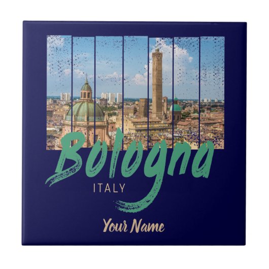 Bologna Emilia-Romagna Italië  souvenir Tegeltje (Voorkant)