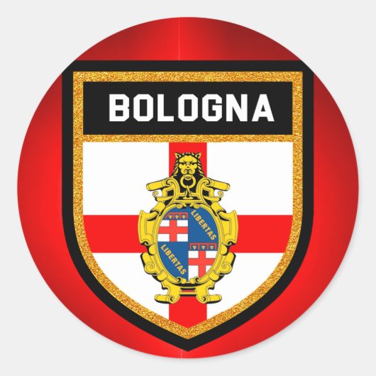 Bologna Flag Ronde Sticker (Voorkant)