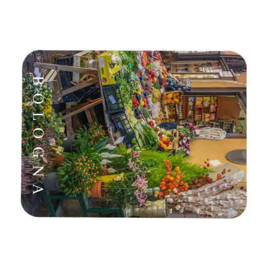Bologna fruit en groenten winkel uitzicht koelkast magneet (Horizontaal)