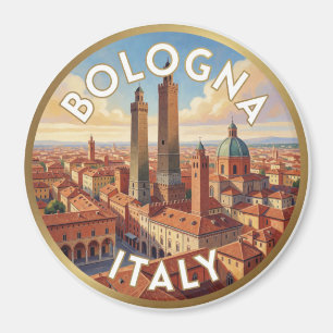 Bologna Italië Middeleeuwse Stadsscène ✨ Magneet