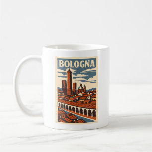 Bologna Italië Retro Reis Koffiekopje Vintage Stad Koffiemok