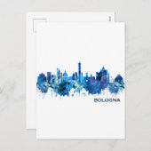 Bologna Italië Skyline Blue Feestdagenkaart (Voorkant / Achterkant)