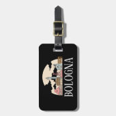 Bologna Italië Stad Silhouet Vintage Reizen Bagagelabel (Voorkant verticaal)