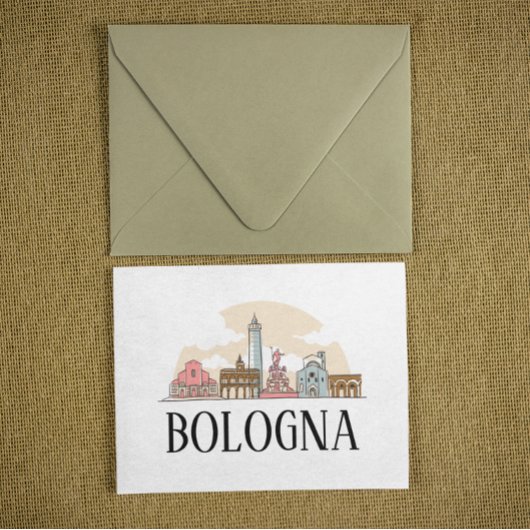 Bologna Italië Stad Silhouet Vintage Reizen Briefkaart