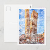 Bologna Italië Travel Place Waterverf Briefkaart (Voorkant / Achterkant)
