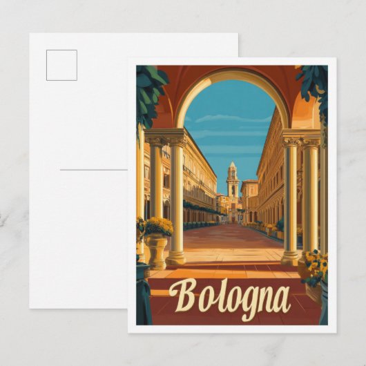 Bologna Italië Vintage Travel Illustratie Briefkaart (Voorkant / Achterkant)