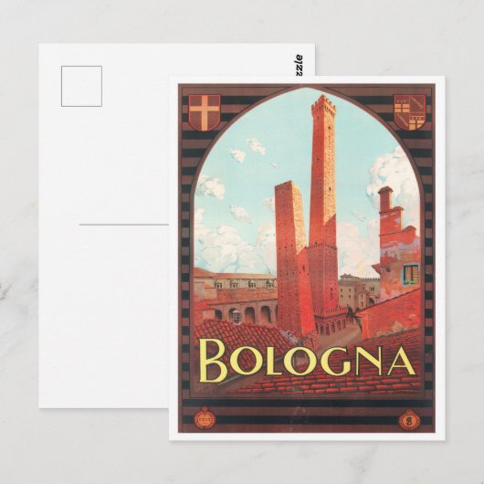 Bologna Italië — vintonijnreis Briefkaart (Voorkant / Achterkant)