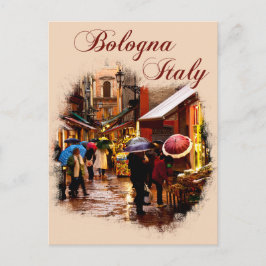 Bologna, Italië: Winkelen in de regen Briefkaart