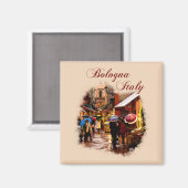 Bologna, Italië: Winkelen in de regen Magneet (Voorkant / Achterkant)