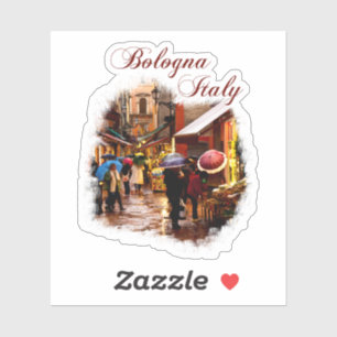 Bologna, Italië: Winkelen in de regen Sticker