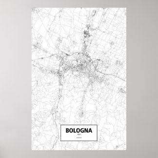 Bologna, Italië (zwart op wit) Poster