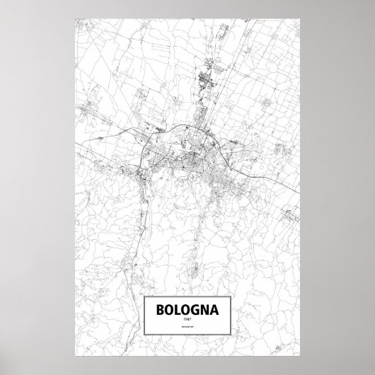 Bologna, Italië (zwart op wit) Poster (Voorkant)