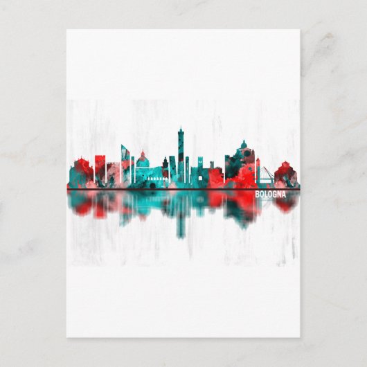 Bologna Italy Skyline Uitnodiging Briefkaart (Voorkant)