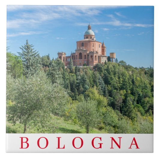 Bologna San Luca Sanctuary uitzicht keramische teg Tegeltje (Voorkant)