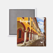 Bologna street - fridge magnet van Velvet Escape (Voorkant / Achterkant)