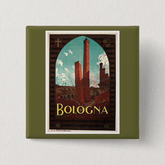Bologna Vierkante Button 5,1 Cm (Voorkant)