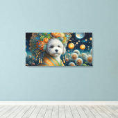 Bolognese hond canvas afdruk (Insitu (Houten vloer))