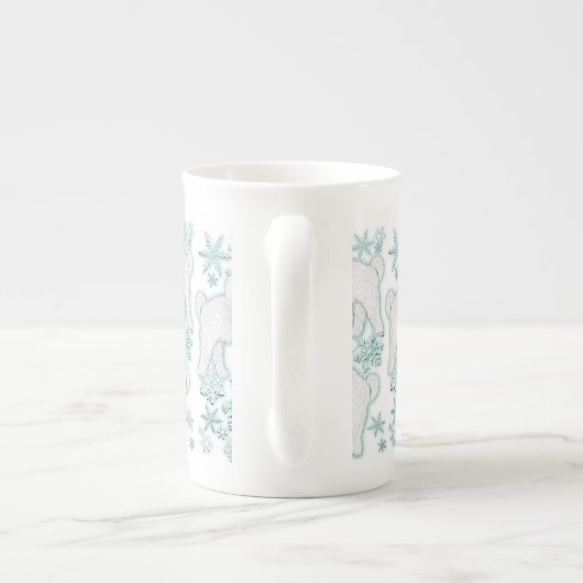 Bolognese hond en Bichon Frise dog Snowflake Porselein Kop (Achterkant)