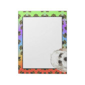 Bolognese kleurrijke hondenpawpatroon notitieblok (Linkerzijde)