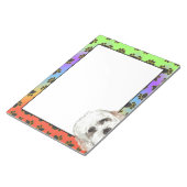 Bolognese kleurrijke hondenpawpatroon notitieblok (Schuin)