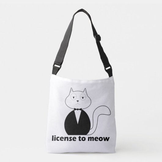 Bolsa Ajustável Shoulder bag Cat, License to Meow Crossbody Tas (Voorkant)