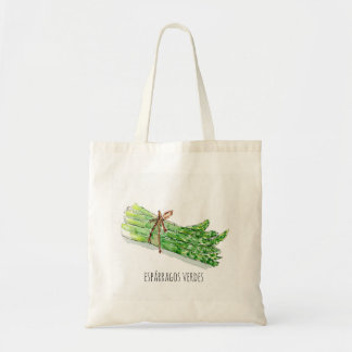 bolsa algodón gigante "espárragos verdes" tote bag