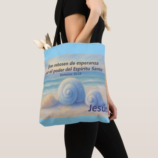 Bolsa caracolas de Mar con Versículo Romanos Tote Bag (Dichtbij)