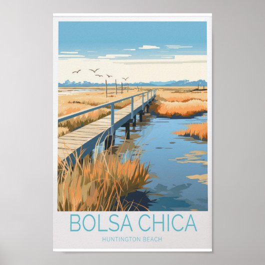 Bolsa Chica Reisposter - California State Beach Poster (Voorkant)