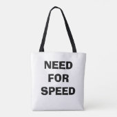 bolsa con frase need for speed tote bag (Achterkant)