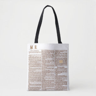 Bolsa con Monogram en Oud-Spaanse krantenpagina Tote Bag