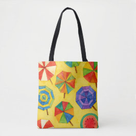 Bolsa con tema playero con sombrillas de mar tote bag