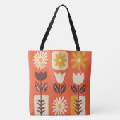 Bolsa de hombro, tela, diseño de flores  tote bag (Voorkant)