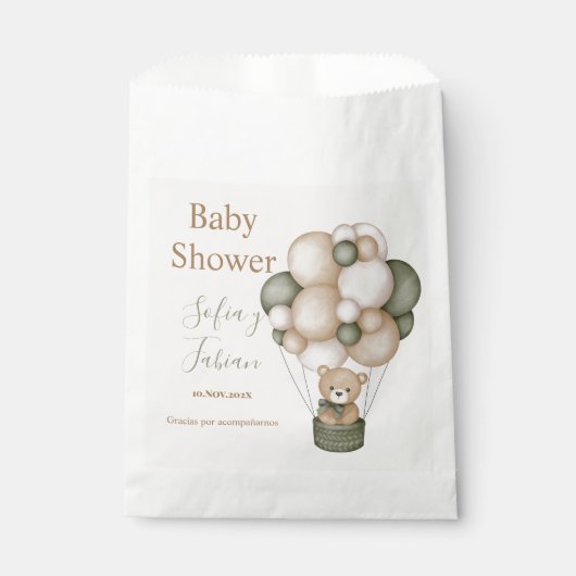 Bolsa de Papel Teddybeer Spaans Baby shower Jongen Bedankzakje (Voorkant)