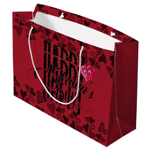 Bolsa de regalo con feliz san Valentin y corazón Groot Cadeauzakje (Achterkant Gekanteld)