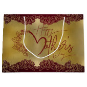 Bolsa de regalo con rosas para día de madre groot cadeauzakje (Voorkant)