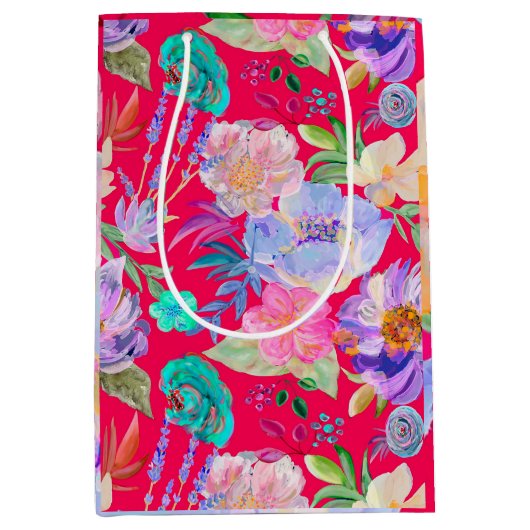 Bolsa de regalo floral medium cadeauzakje (Voorkant)