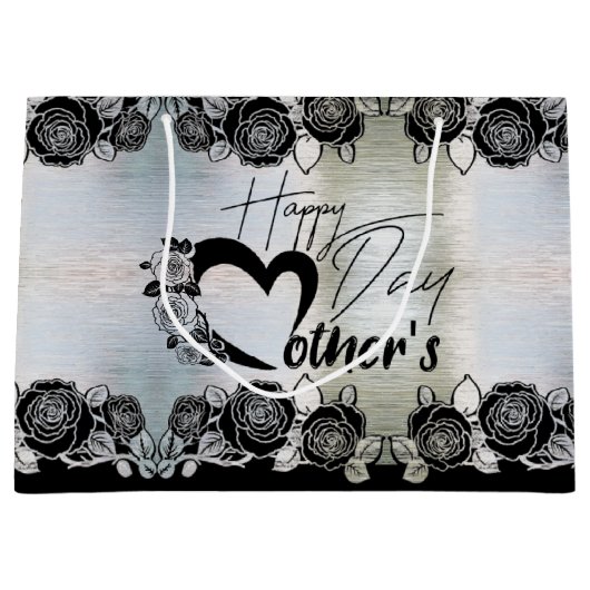 Bolsa de regalo plateada para día de madre groot cadeauzakje (Voorkant)