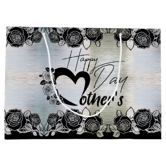 Bolsa de regalo plateada para día de madre groot cadeauzakje (Achterkant)