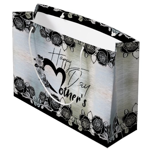 Bolsa de regalo plateada para día de madre groot cadeauzakje (Achterkant Gekanteld)