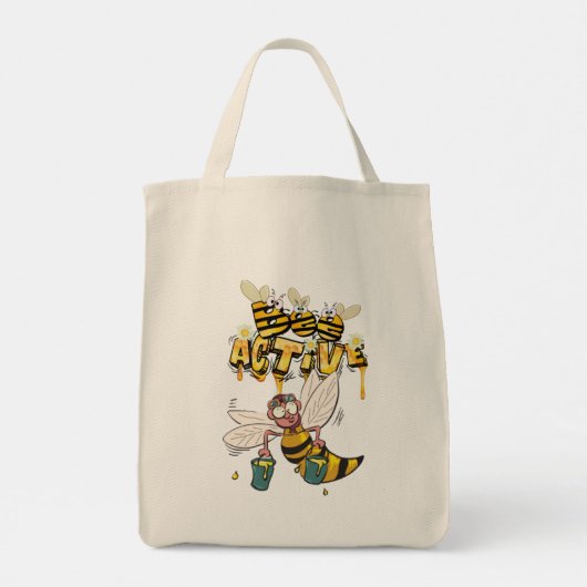 bolsa de tela con abejas graciosas tote bag (Achterkant)